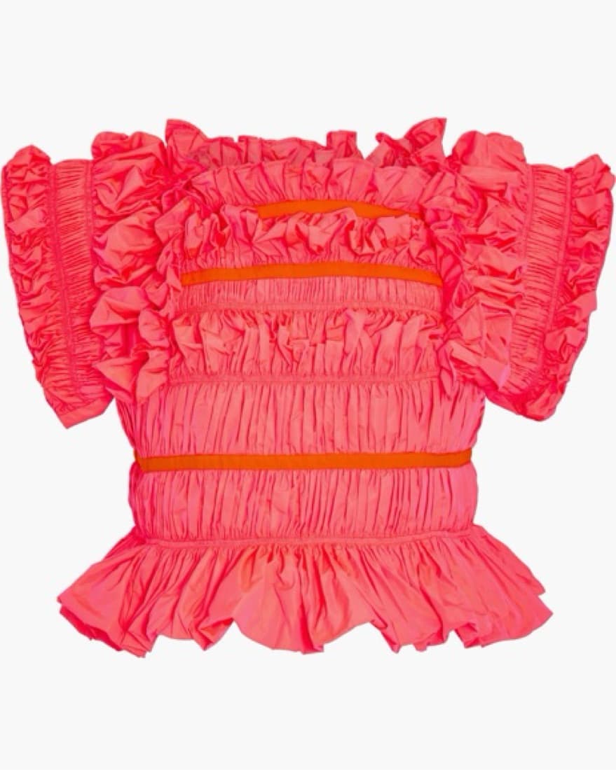 Molly Goddard Belle Shirred Poplin Top - Image 2