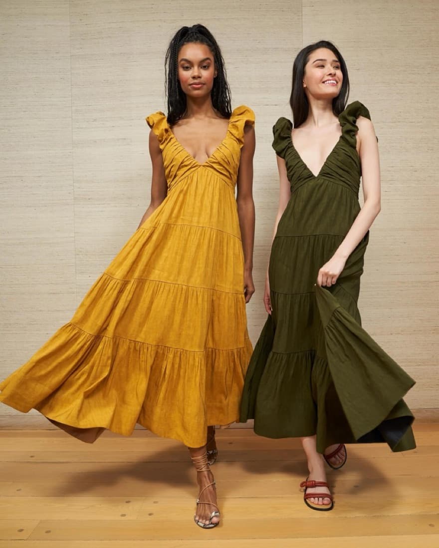 La Linge Anais Ruffle Midi Dress  - Image 1