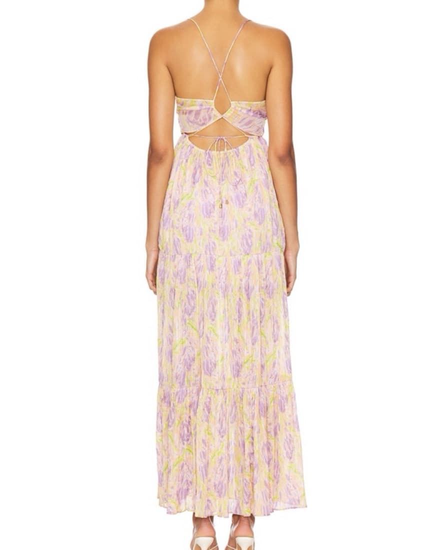 Minari Dress in Purple Lime Floral - Image 2
