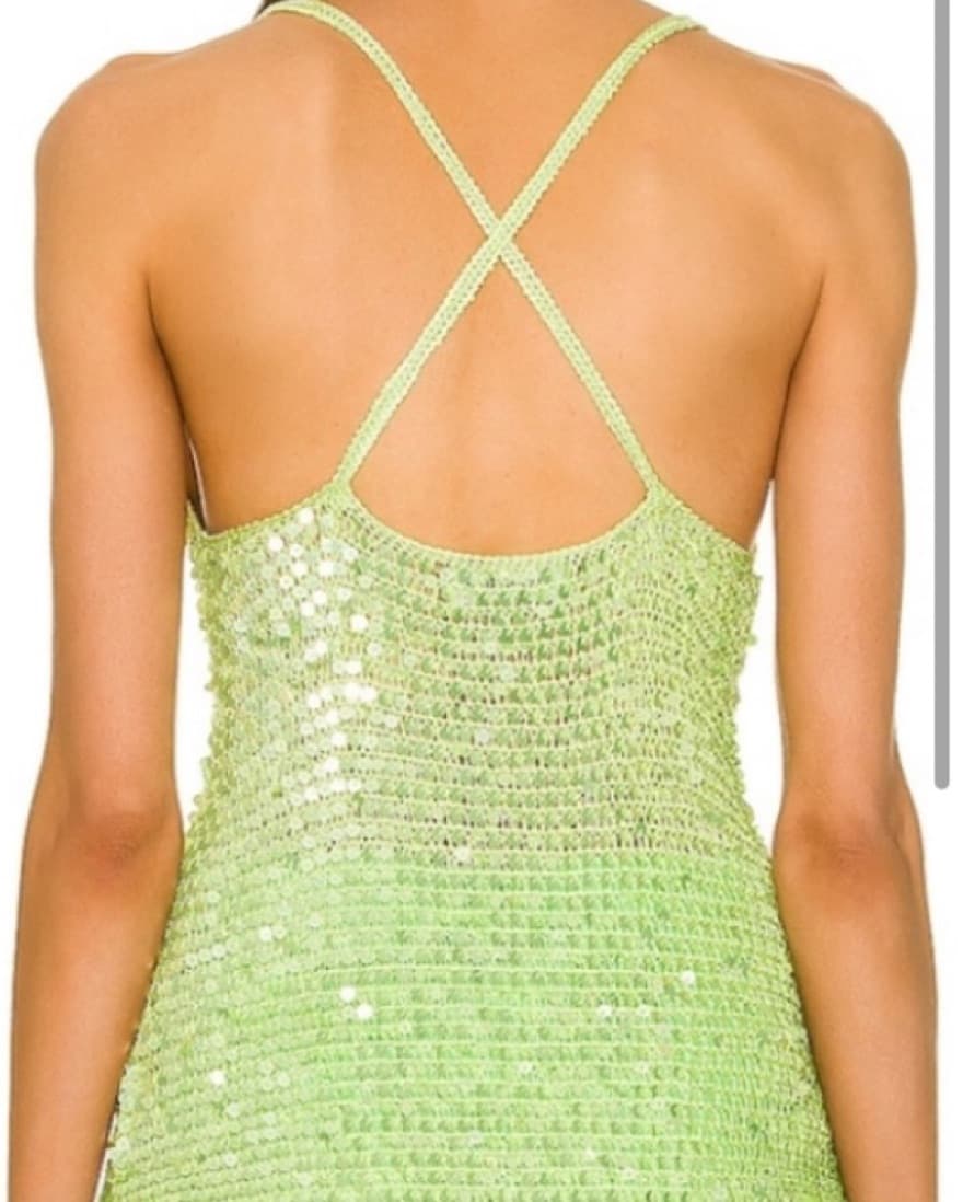 Retrofete Molly Green Sequin Top Sz XS/S - Image 2