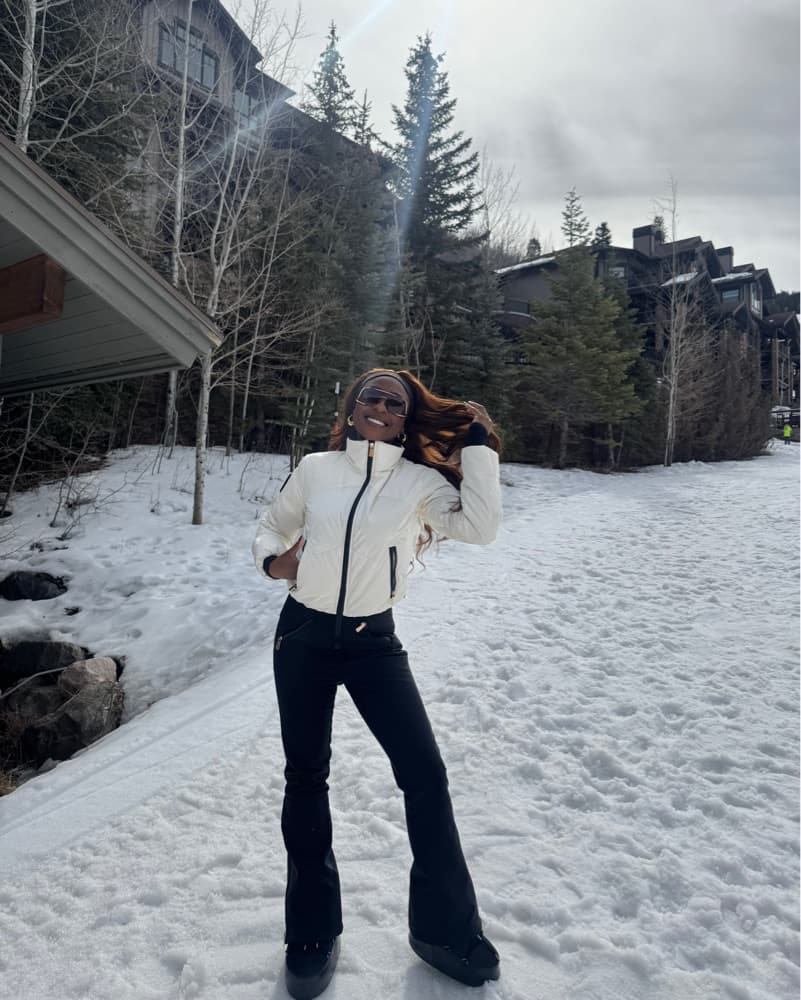 Black & White Combined Puffer Ski Suit - Image 1