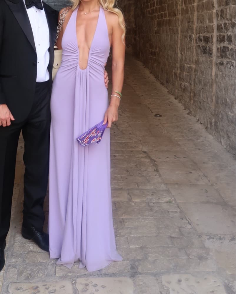 MISHA Elegant Lilac Halter Gown - Image 2