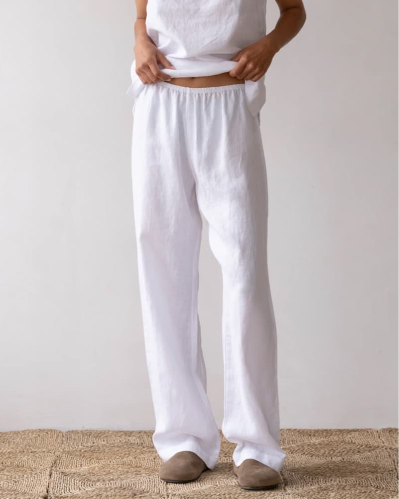 Elegant White Linen Pants - Image 1