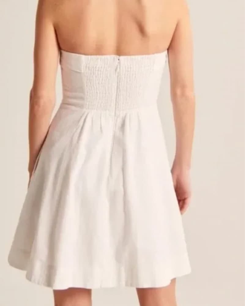 Abercrombie Linen Strapless Mini Dress - Image 5