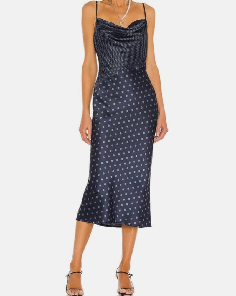 Chic Polka Dot Midi Dress - Image 1