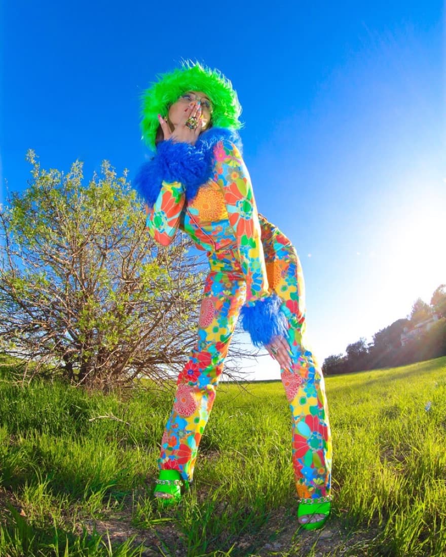 Fuzzy Fur Colorful 70’s Vibe 2 piece Set - Image 1