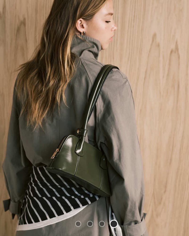Elegant Green Leather Tote Bag - Image 4