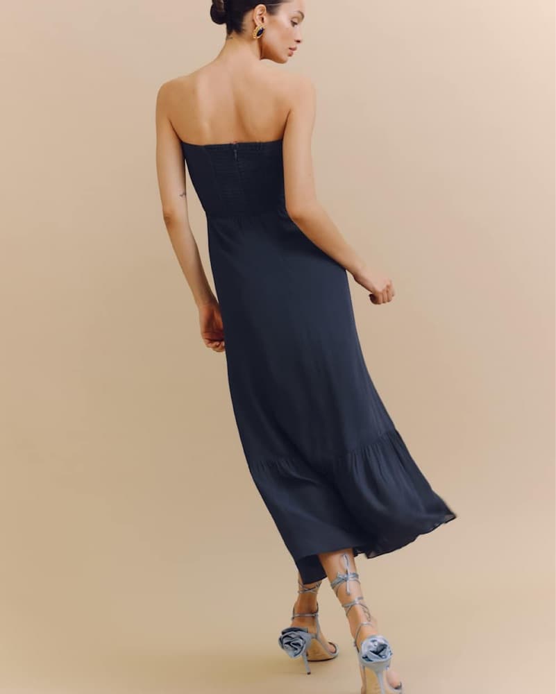 Reformation Arta Navy Dress - Image 4