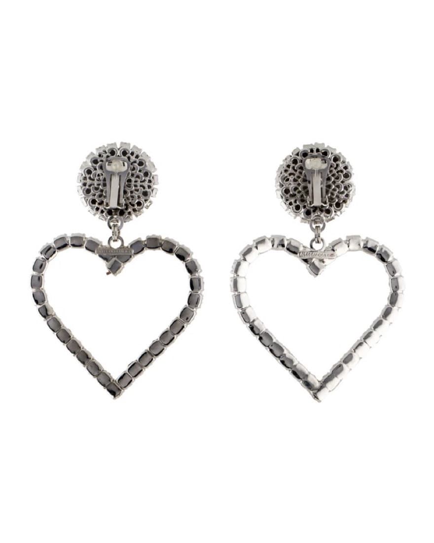 Alessandra Rich Crystal Heart Earrings - Image 3