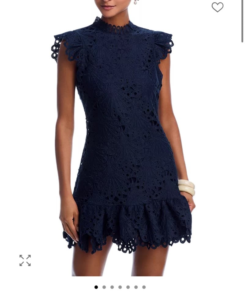 Aqua Mock Lace Shift Dress - Image 1