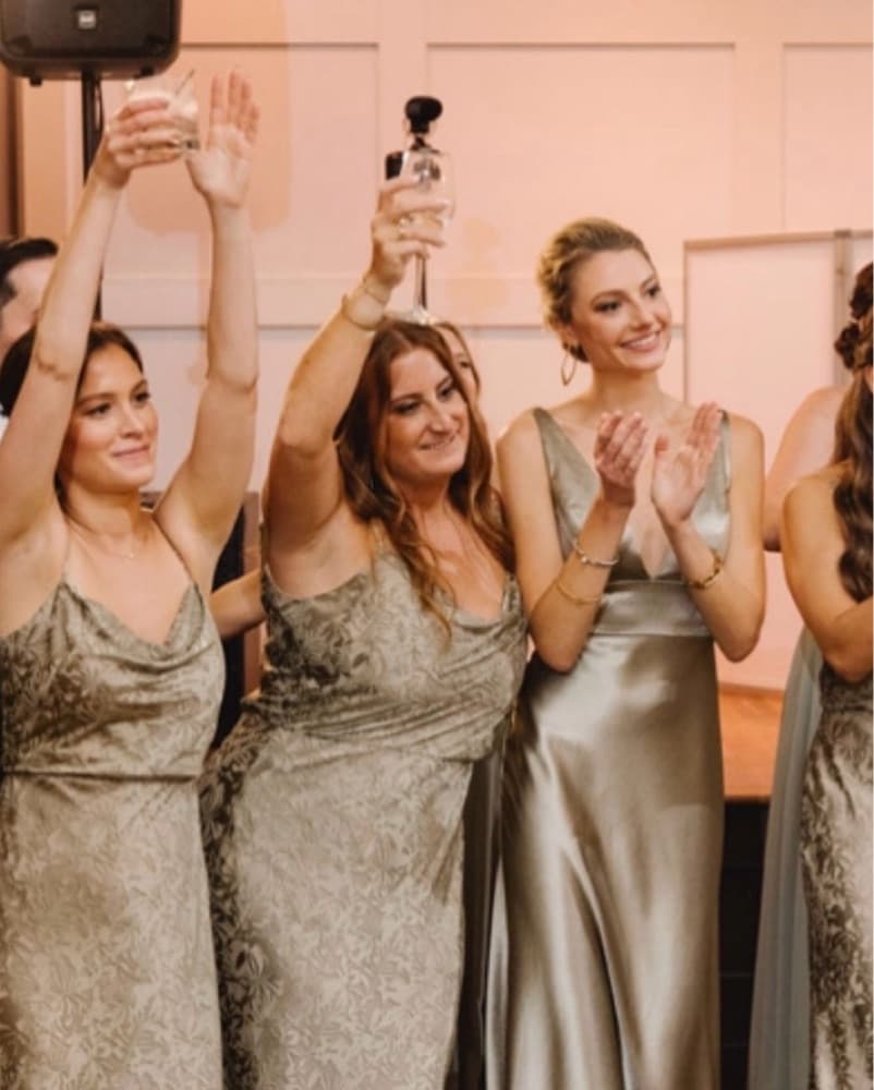 JENNY YOO Sage Green Bridesmaid Gown - Image 6