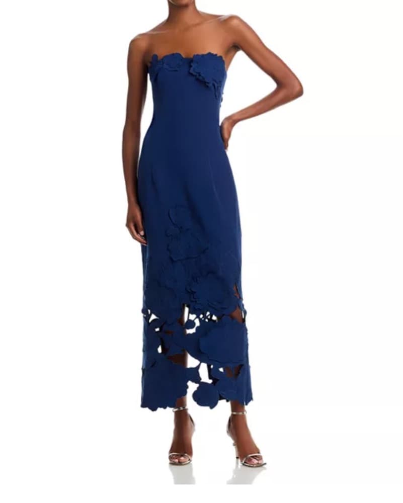Leo Lin Rayna Appliqué Bustier Maxi Dres - Image 1