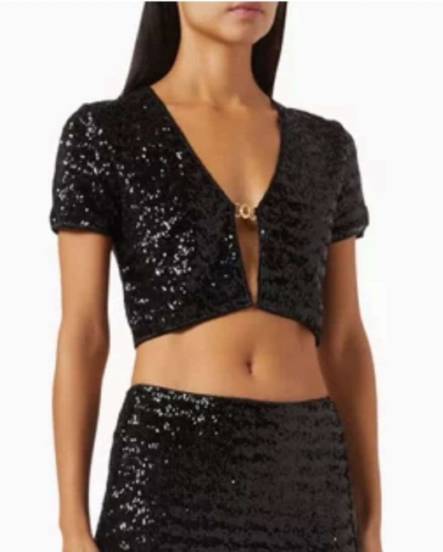 Oseree Pailettes Sequin Embellished Crop - Image 1