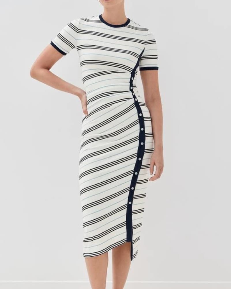 SIMKHAI Shanna Striped Midi Dress  - Image 3