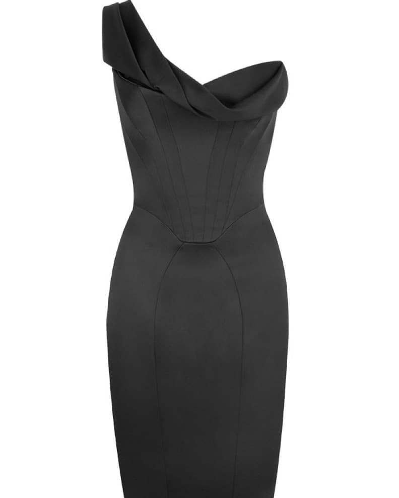 House Of CB ‘Raphaella’ Black Satin  - Image 2