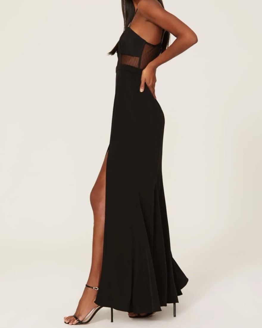 Fame&Partners Black Mesh Corset Gown - Image 4