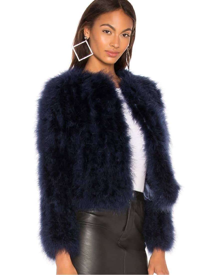 LAMARQUE Blue Feather Jacket - Image 3