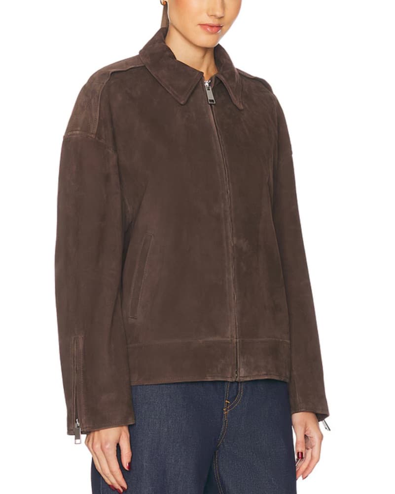 GRLFRND Alek Dark Brown Suede Jacket - Image 3