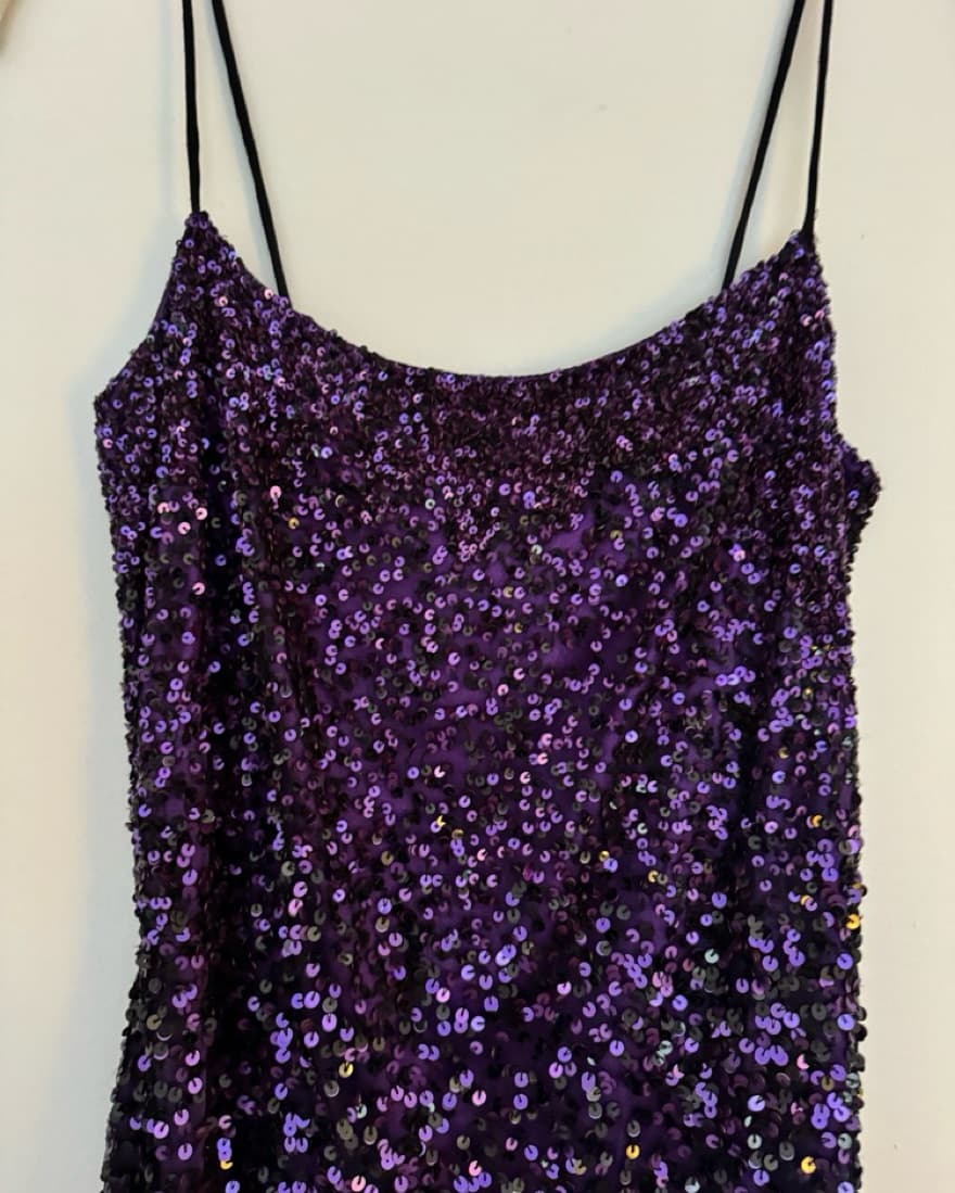 Purple Sequin Mini Dress - Image 2