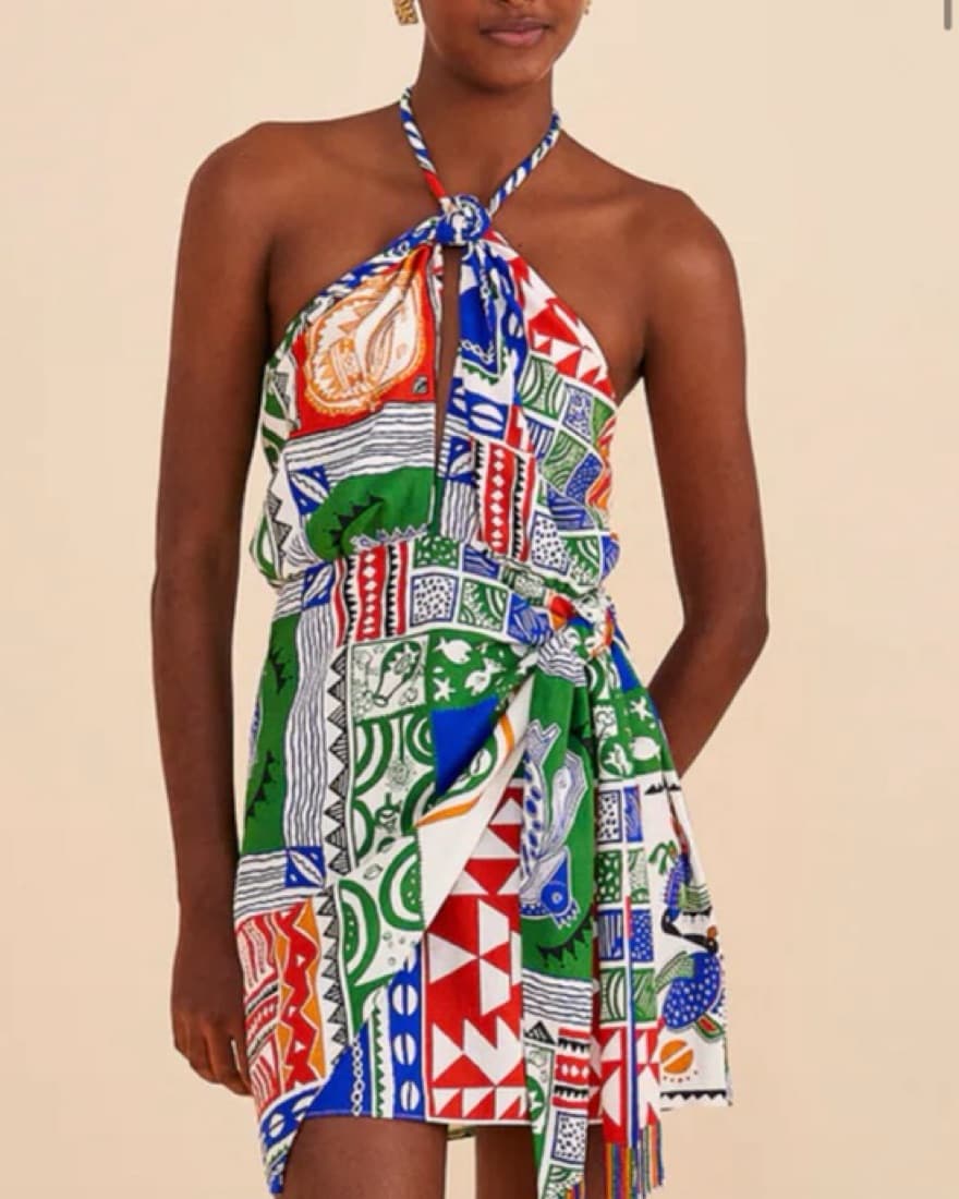 Farm Rio Off-White Pitta Dress - Image 1