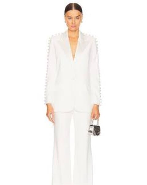 Nadine Merabi White Charlotte Pearl Suit - Image 3