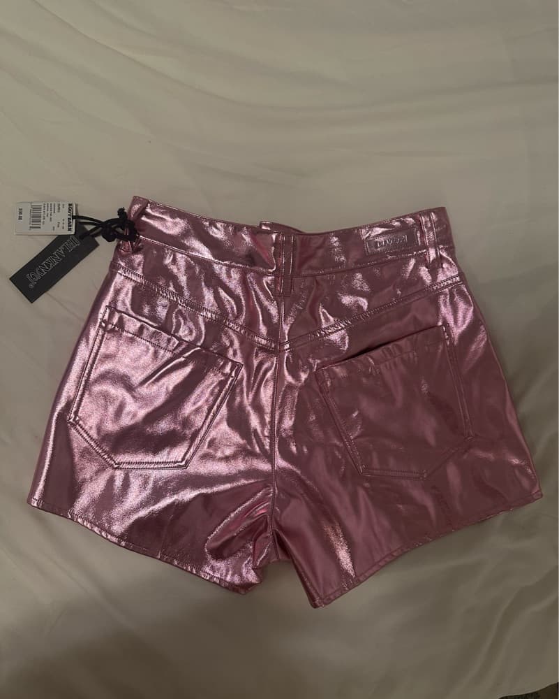 Metallic Burgundy Shorts - Image 3