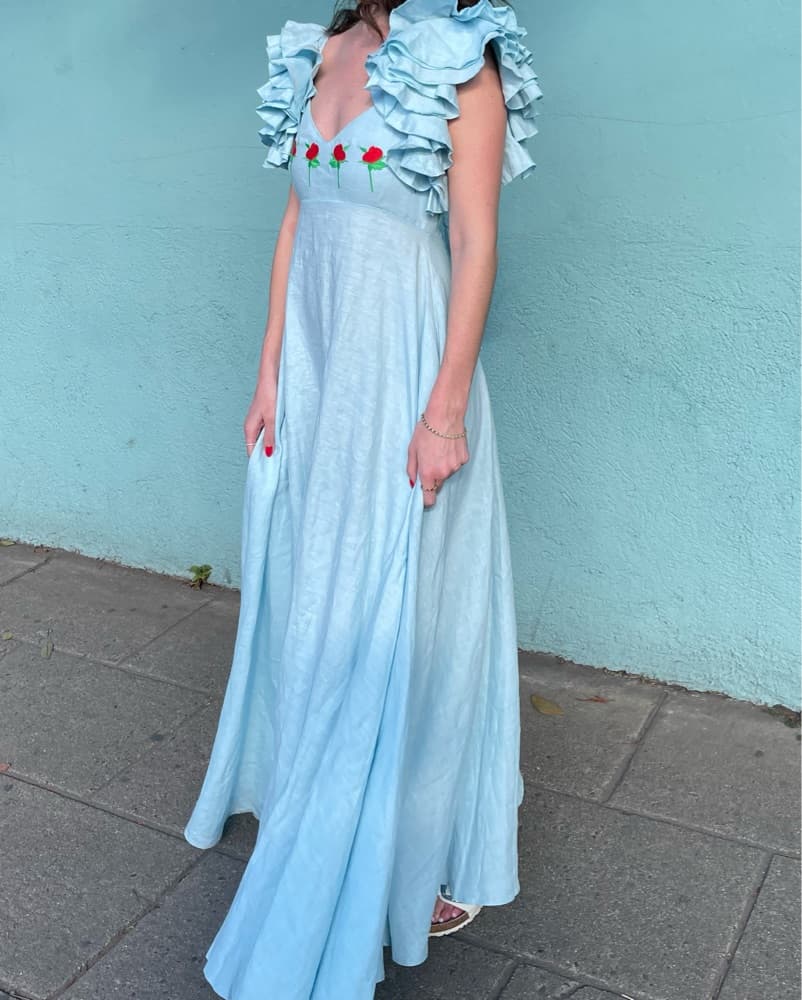 Fanm Mon Demre Dress Light Blue  - Image 4