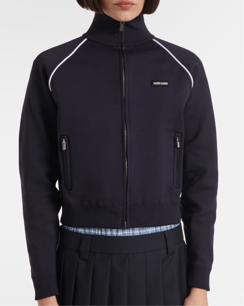 Miu Miu Navy Technical Zip Jacket - Image 3