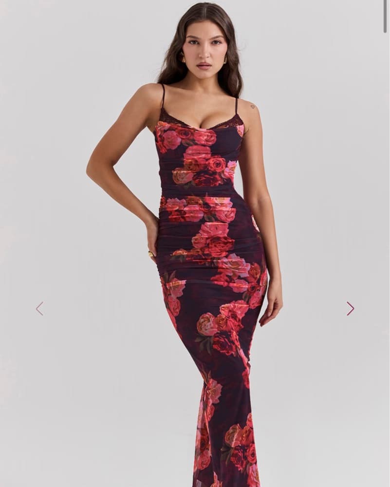 House Of CB Floral Midi Dress - Image 1