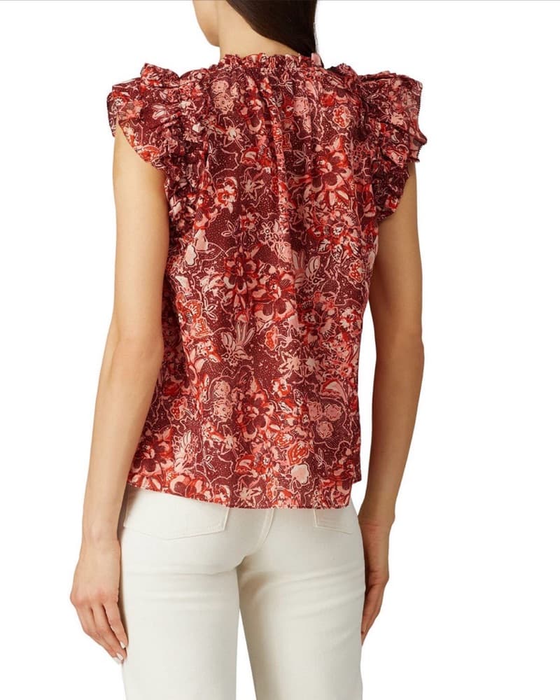 Vibrant Floral Ruffle Top - Image 2