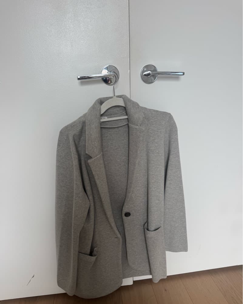 Chic Gray Wool Blend Coat - Image 1