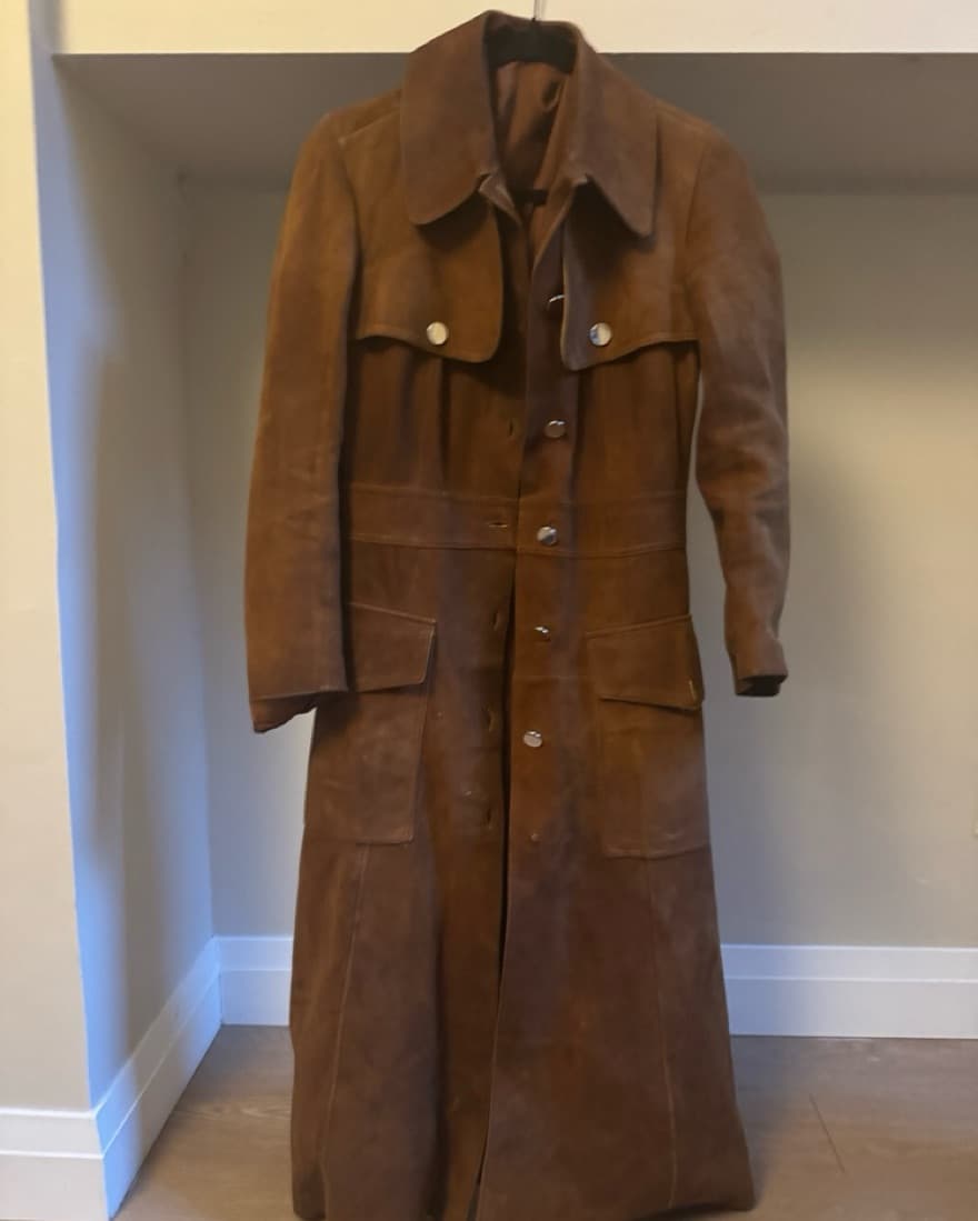 Vintage 70s Brown Suede Trench - Image 4