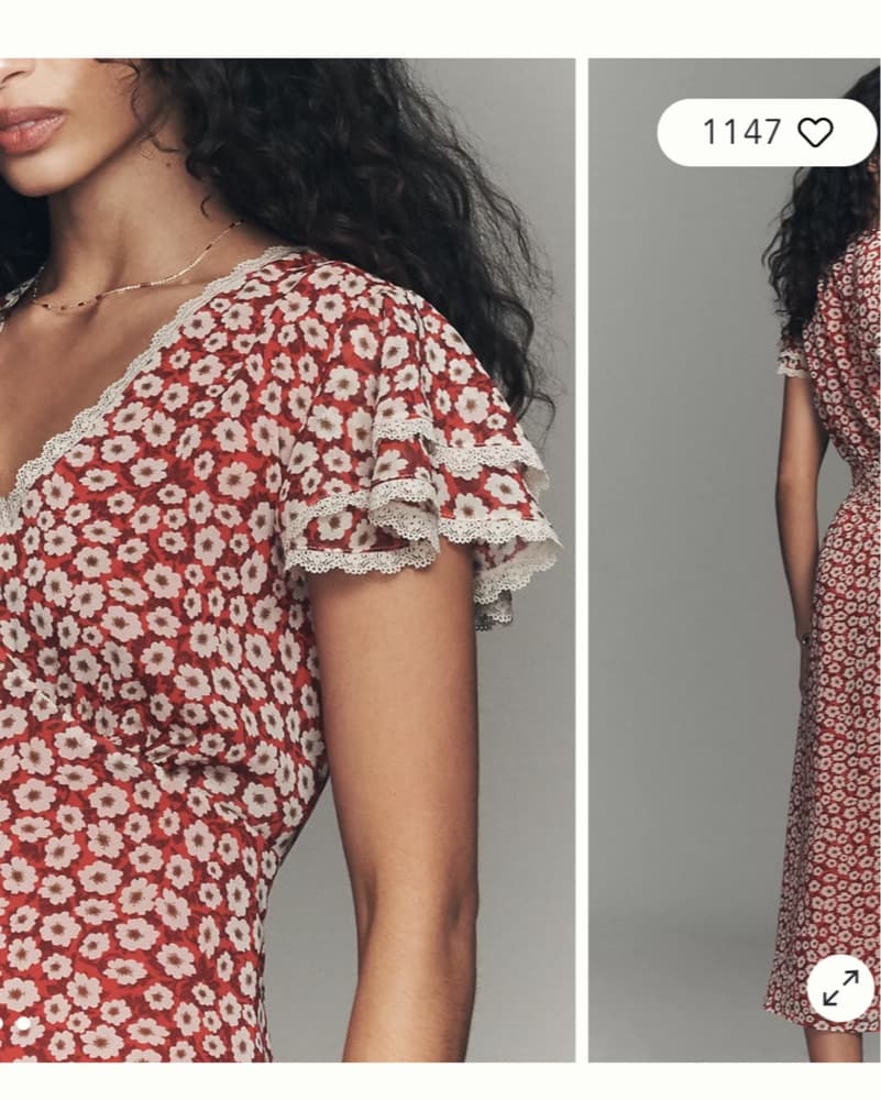 V Neck Flutter Sleeve Midi Dress - Image 2