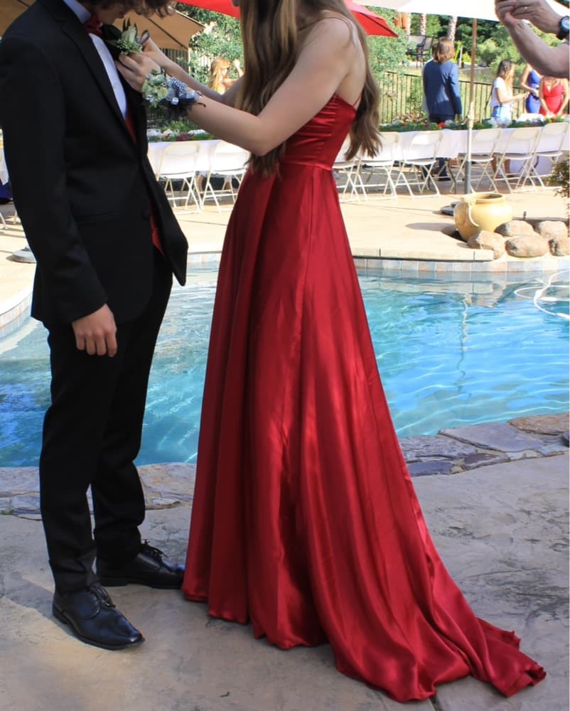 Red Sherri Hill 52750 One Shoulder Dress - Image 3