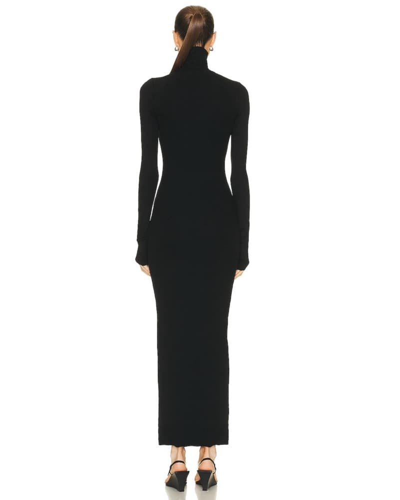 Eterne Long Sleeve Dress | Black Turtleneck Dress, Funeral Dress, Black Dress - Image 2