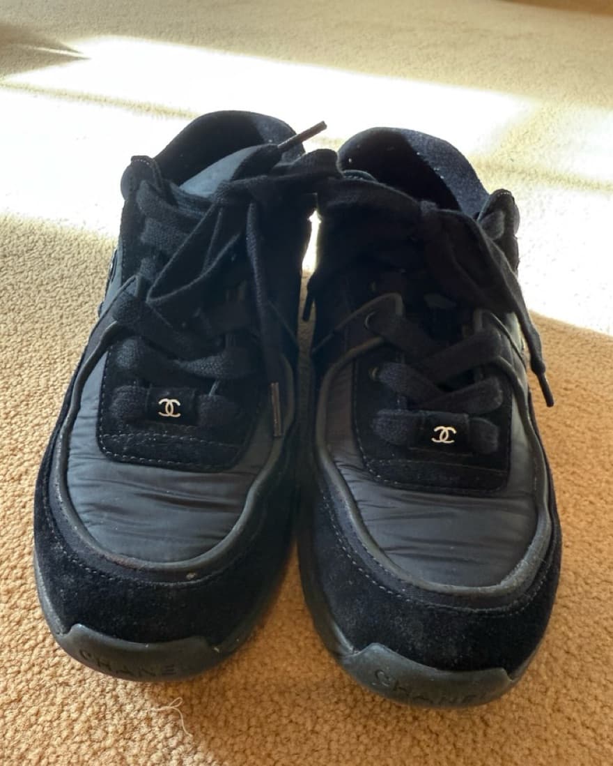 Black Chanel Sneakers Size 6 - Image 2
