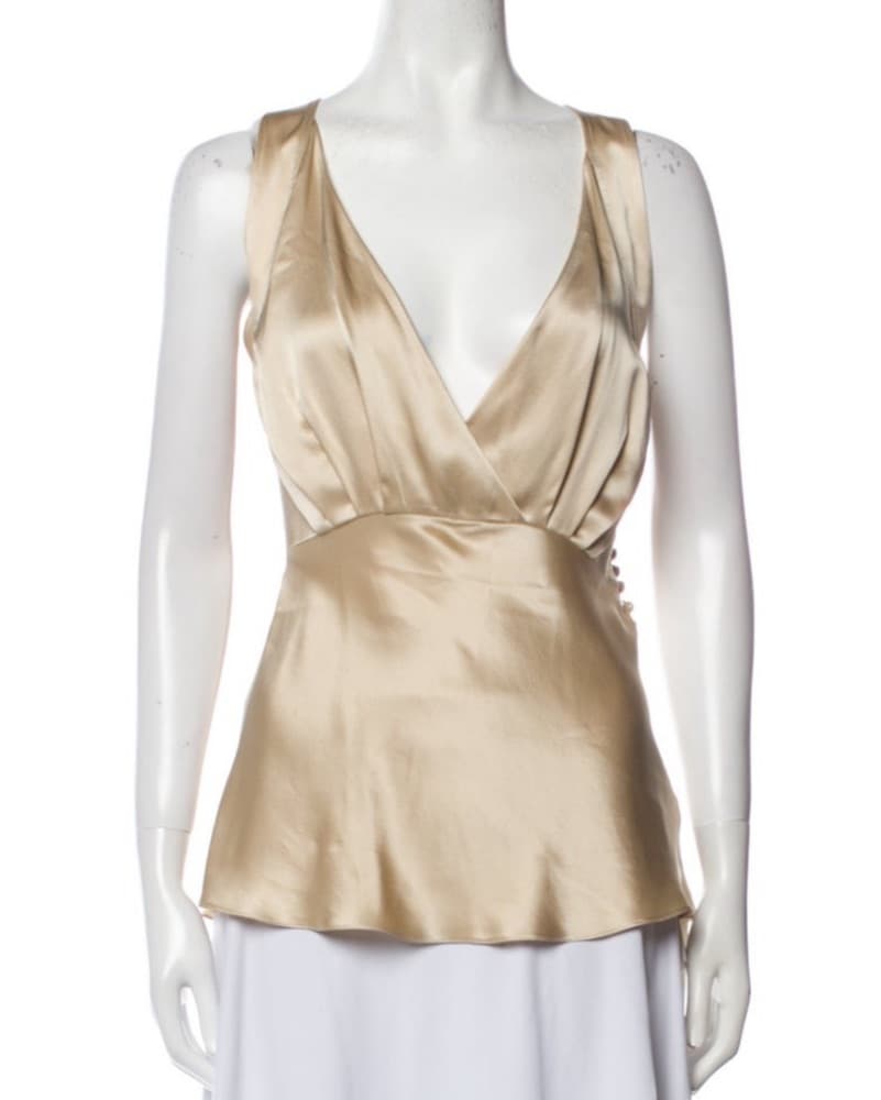 Khaite Oil Draped Wrap Top - Image 4