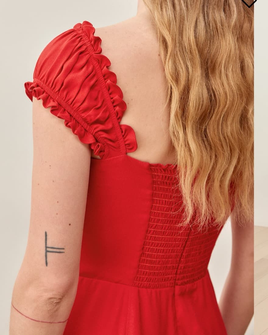 Reformation Red Mini Dress - Image 3