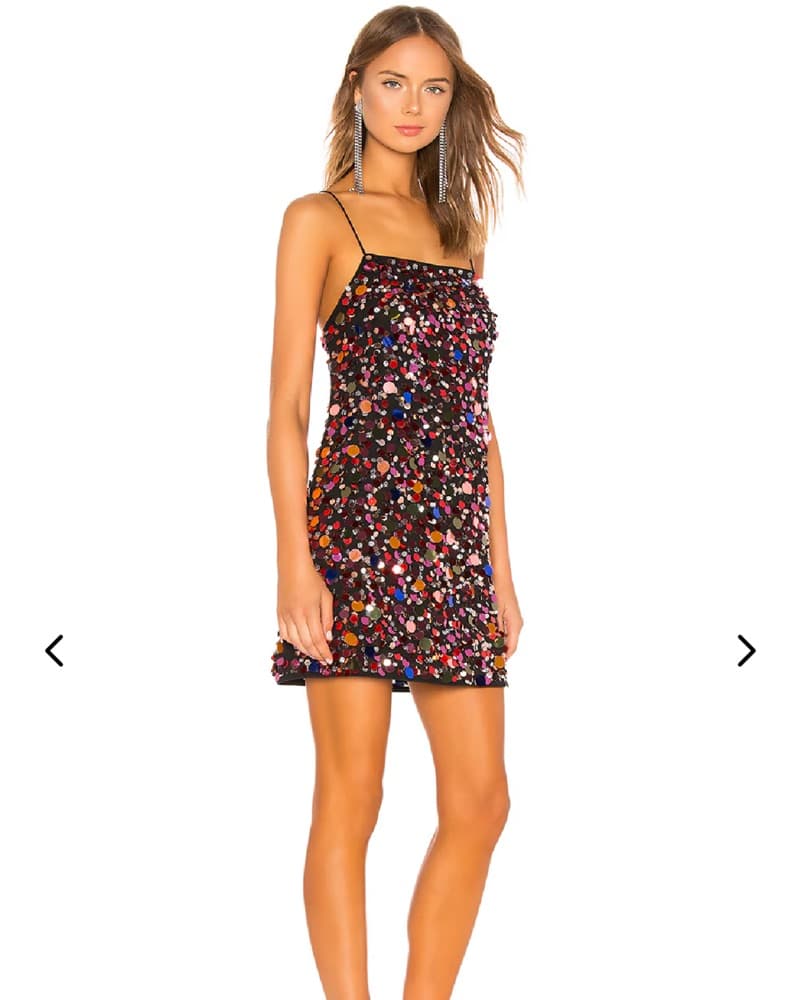 CHLOE Sequin Mini Dress In Multi Disco - Image 3