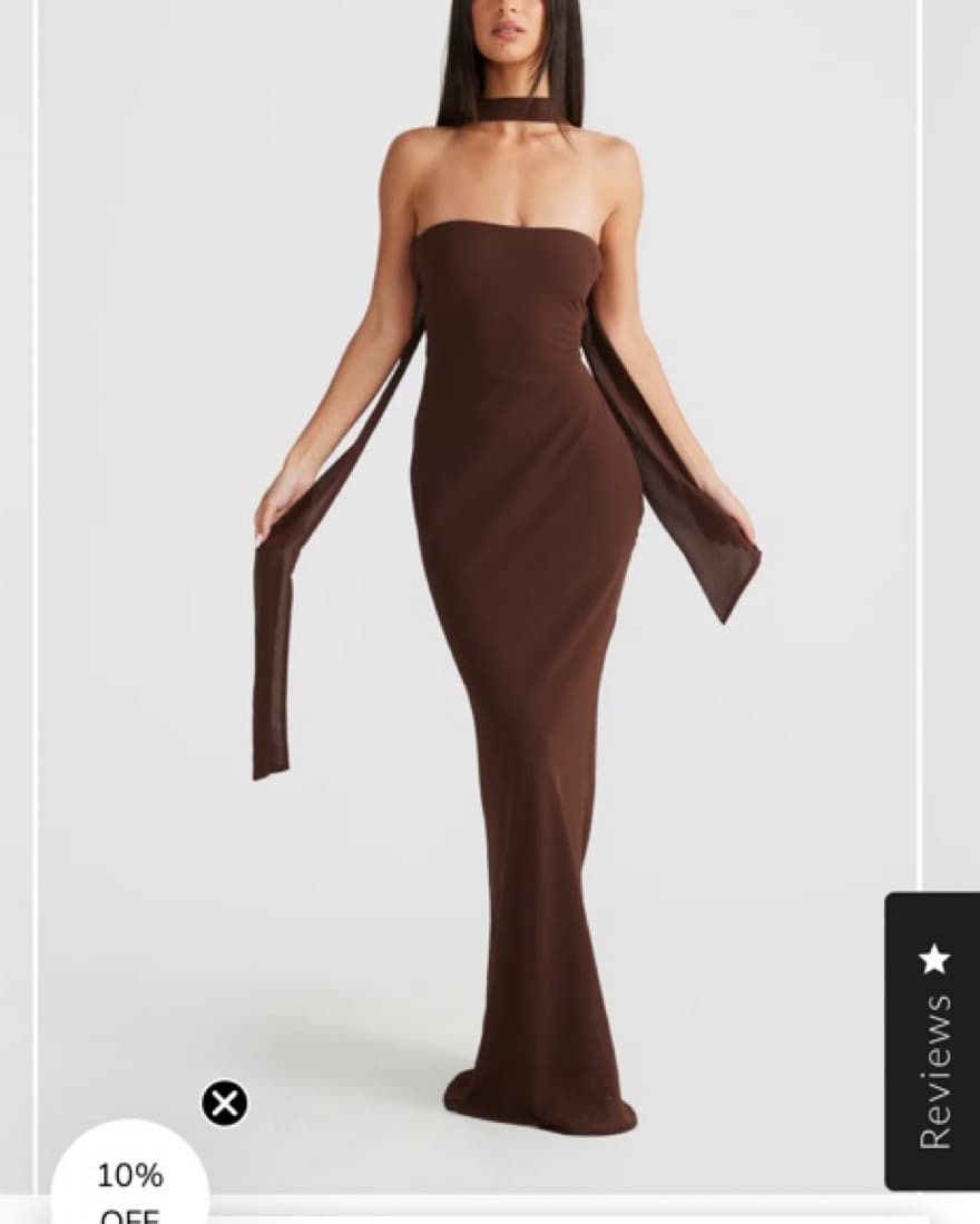 Melani The Label Brown Strapless Dress - Image 3