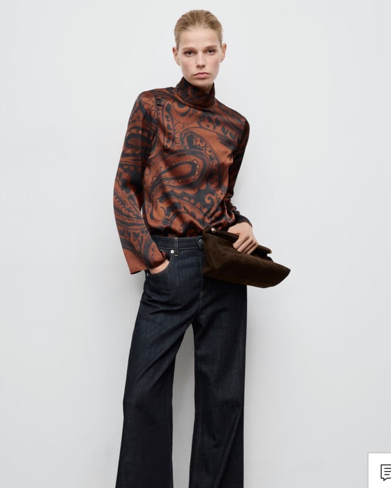 Mango Paisley Print Satin Blouse - Image 2