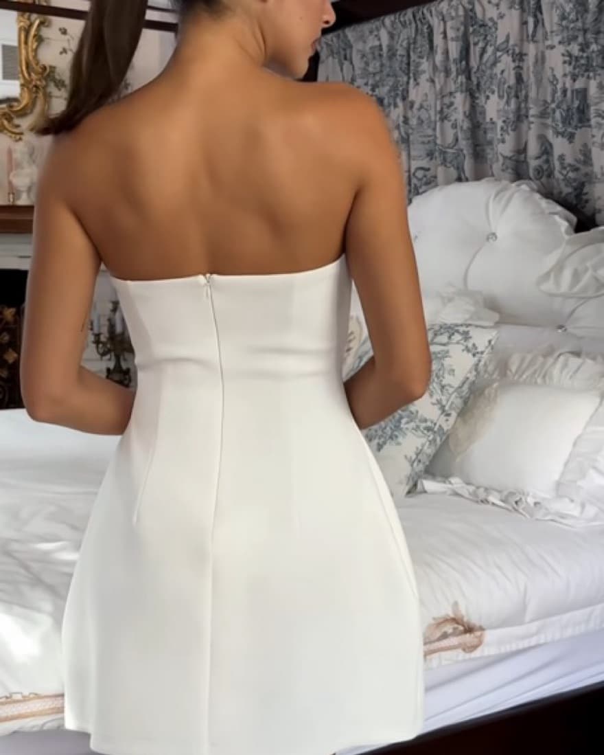Solene Strapless Pocket Mini Dress  - Image 3