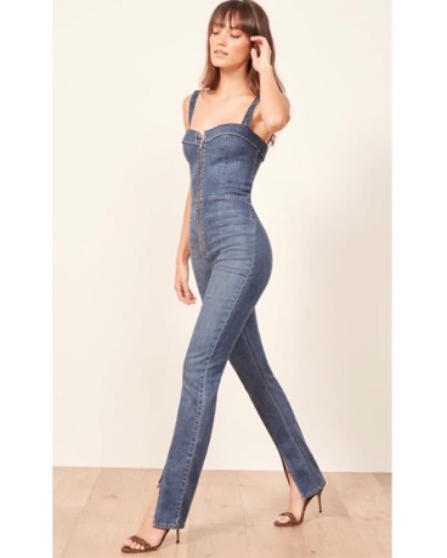 Reformation Crawford Denim Jumpsuit - Image 2