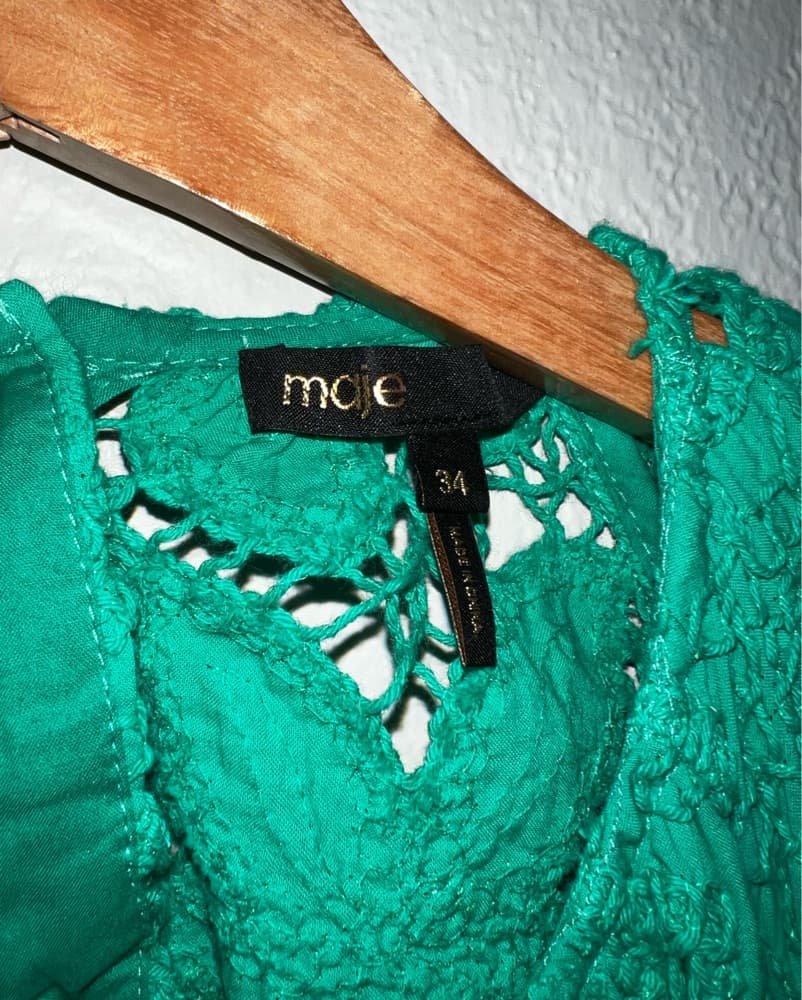 Maje Embroidered Cotton Mini Dress  - Image 5