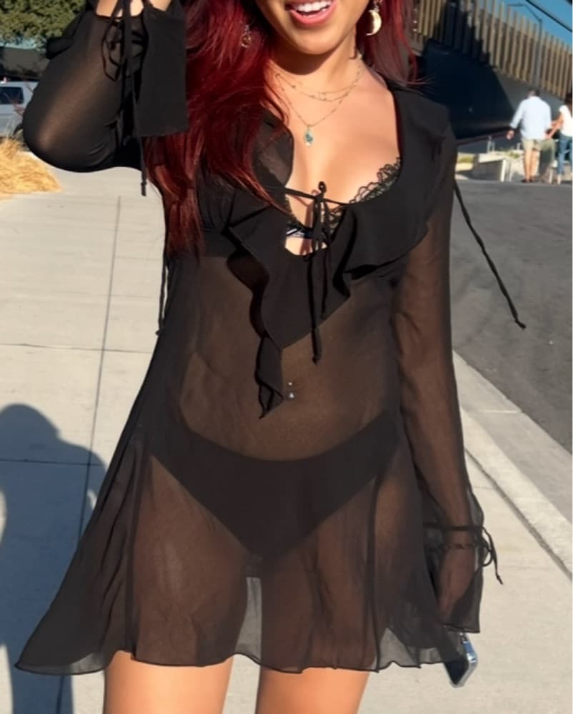 Aritzia Sheer Santo Dress - Image 2