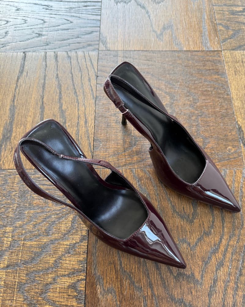 Burgundy Slingback Heels - Size 6 - Image 2