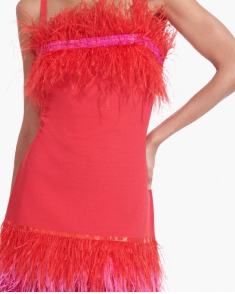 Staud Feather Mini Dress - Image 4