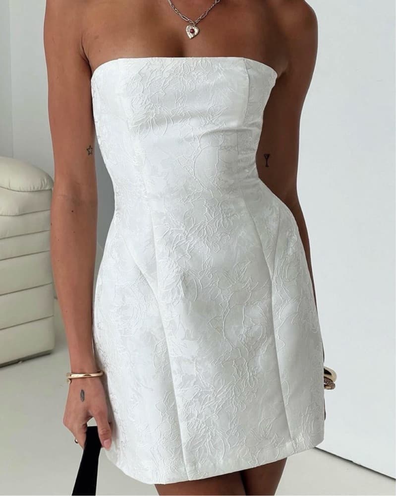 Heaven Sent Strapless Mini Dress White - Image 1