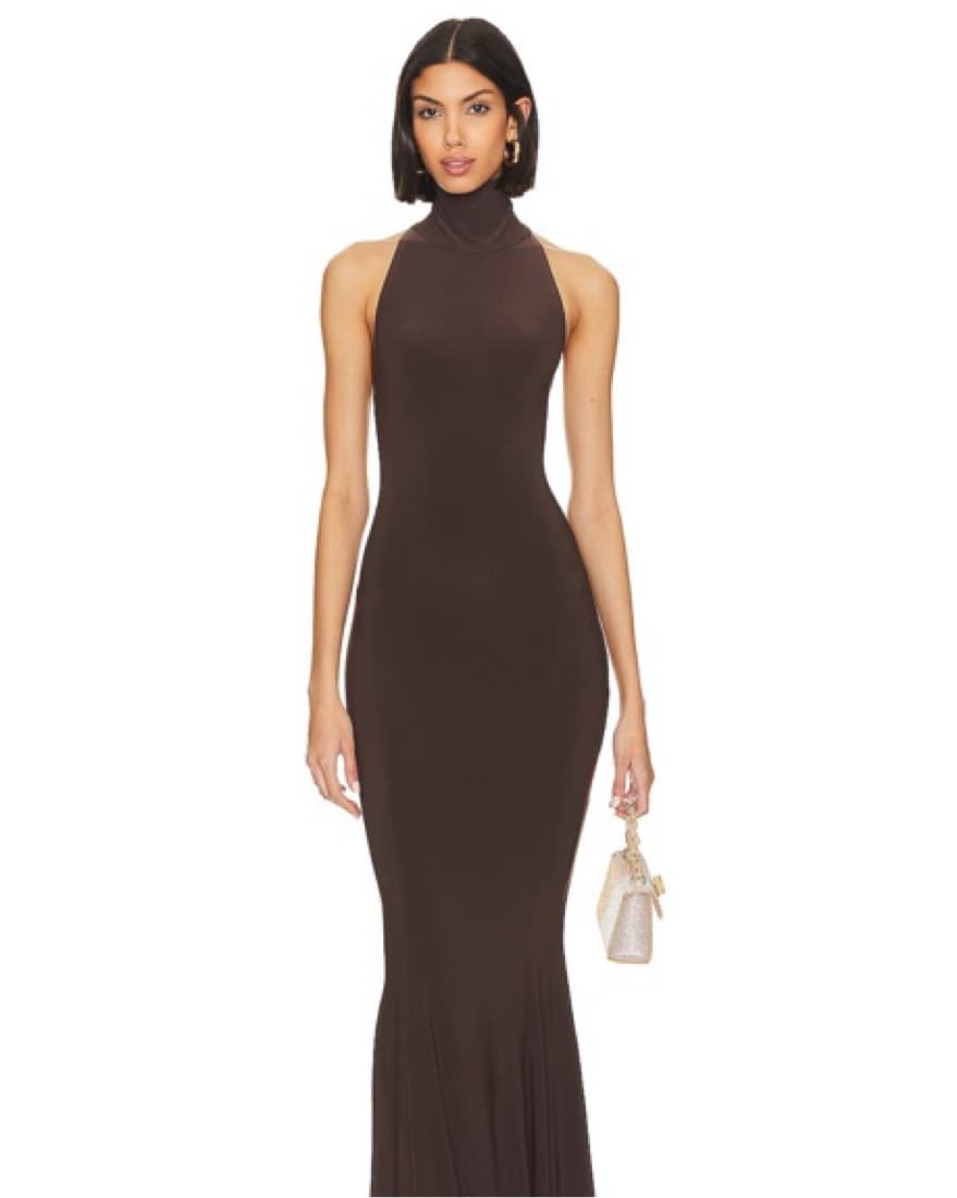Norma kamali Halter Turtle Fishtail Gown - Image 1