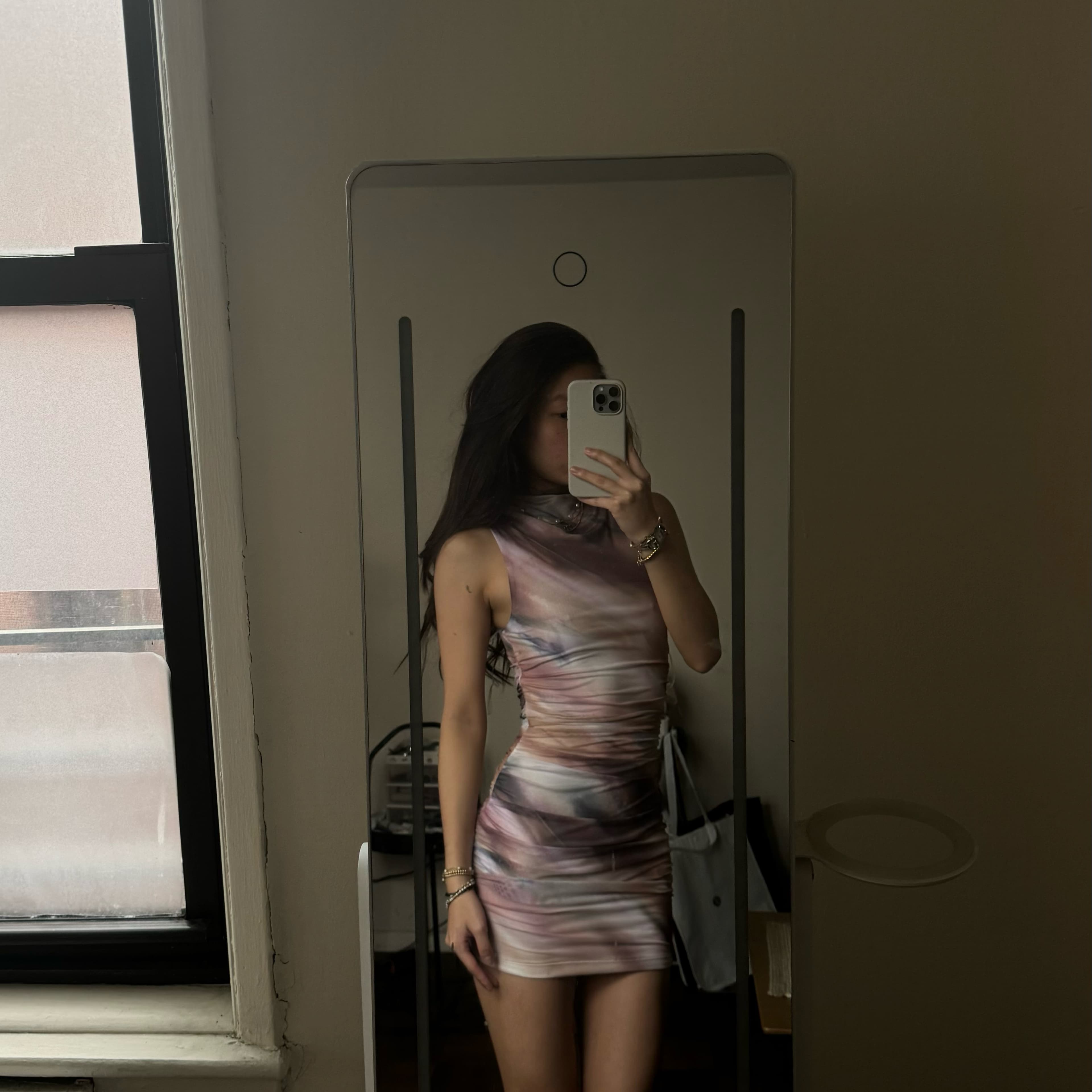 Multicolor bodycon dress Mock Neck - Image 2